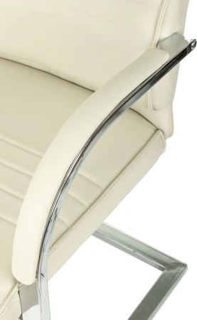 Кресло Бюрократ T-8010-LOW-V слоновая кость эко.кожа полозья