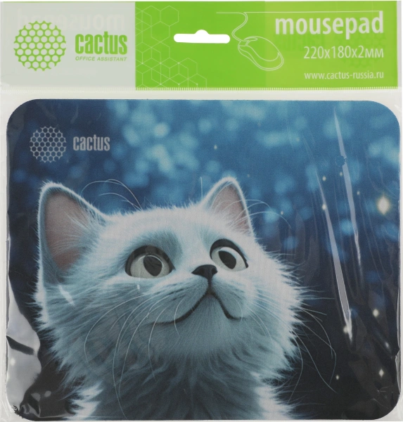 Коврик для мыши Cactus White Cat 220x180x2мм (CS-MPC-P06XS)