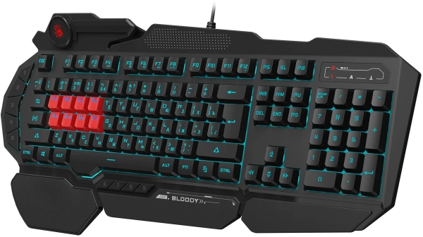 Клавиатура A4Tech Bloody B318 черный USB Multimedia for gamer LED (подставка для запястий)