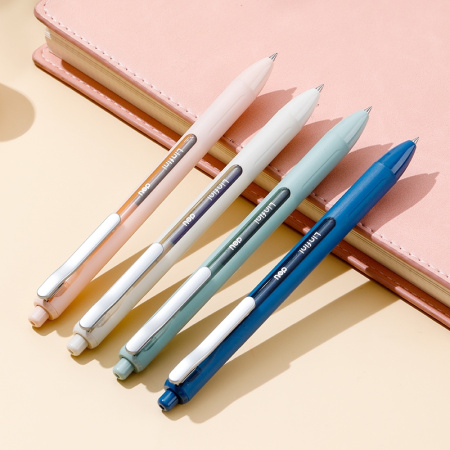 Ручка гелев. Deli Linfini EG86-BK авт. корп.ассорти/ассорти чернила черн. блистер ев. (12шт) линия 0