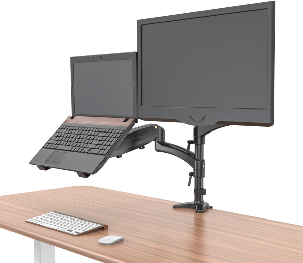 Кронштейн для монитора/ноутбука Cactus CS-VM-LH08-BK черный 13"-27" макс.8кг настольный поворот и наклон