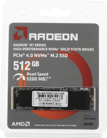 Накопитель SSD AMD PCIe 4.0 x4 512GB R7MP512G8 Radeon M.2 2280
