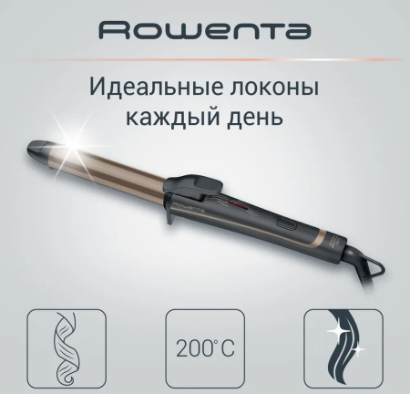 Щипцы Rowenta CF3227F0 43Вт макс.темп.:200С покрытие:кератин/турмалин серый/коричневый