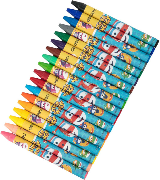 Восковые мелки Deli EC21010 Super Wings 18цв. картон.кор./европод.