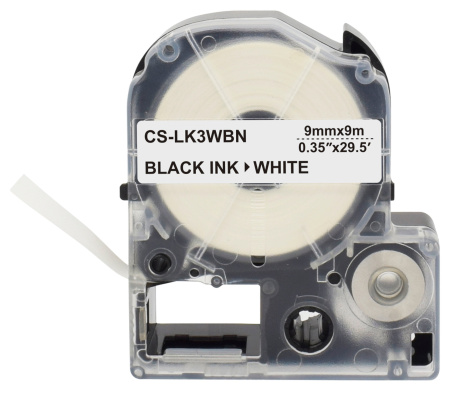Картридж ленточный Cactus CS-LK3WBN LK-3WBN черный на белом 9x9 для Epson LW300/LW400/LW700/LW600P/LW1000P/K400/Z700/Z900