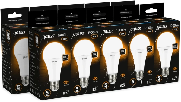 Лампа светодиодная Gauss A70 22Вт цок.:E27 (упак.:10шт) груша 220B св.свеч.бел.теп. (102502122)