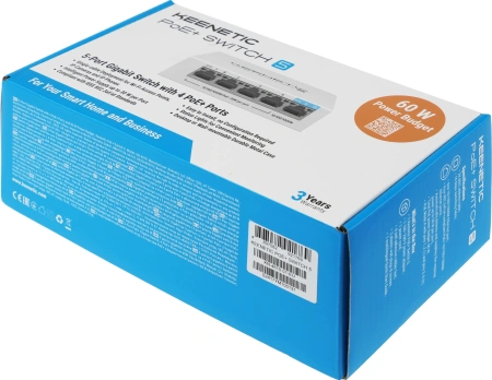 Коммутатор Keenetic KN-4610 (L2) 5x1Гбит/с 4PoE+ 60W неуправляемый