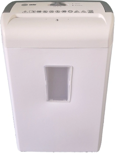Шредер Cactus CS-SH-C3 белый (секр.P-4)/перекрестный/8лист./13лтр./скрепки/скобы/пл.карты