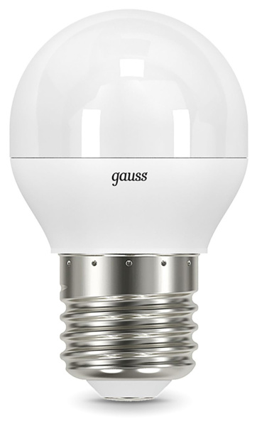Лампа светодиодная Gauss 9.5Вт цок.:E27 шар 220B 4100K св.свеч.бел.нейт. P45 (упак.:10шт) (105102210)