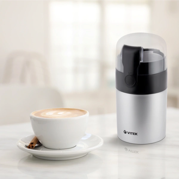 Кофемолка Vitek VT-1540 120Вт сист.помол.:ротац.нож вместим.:40гр серебристый