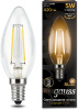 Лампа филам. Gauss 5Вт цок.:E14 свеча 220B 2700K св.свеч.бел.теп. C37 (упак.:10шт) (103801105)