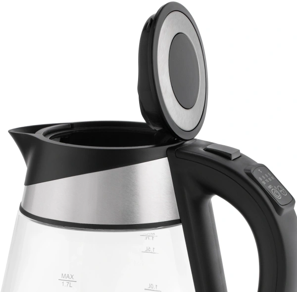 Чайник электрический Vitek VT-1177 1.7л. 2200Вт серебристый корпус: стекло/металл/пластик