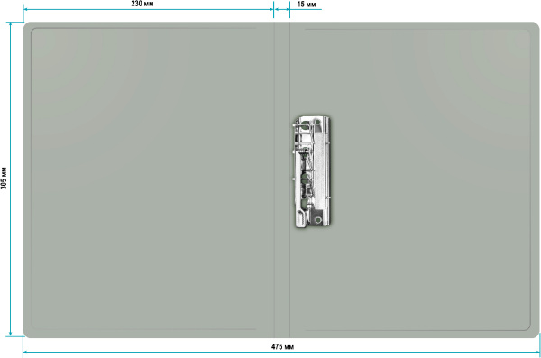 Папка метал.зажим Buro -ECB04CGREY A4 пластик 0.5мм серый