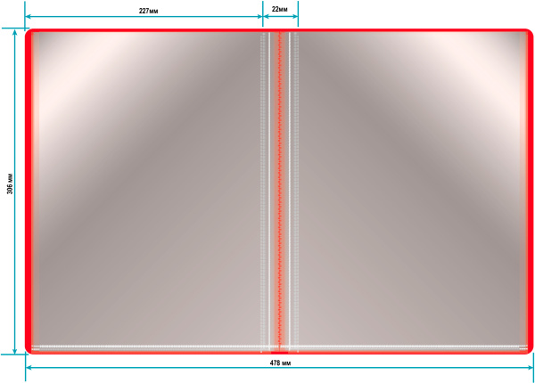 Папка с 30 прозр.вклад. Бюрократ -BPV30RED A4 пластик 0.65мм торц.карм с бум. встав красный