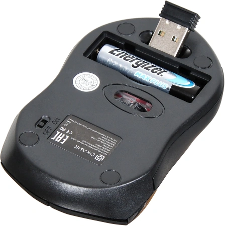 Мышь Оклик 585MW черный оптическая (1600dpi) беспроводная USB для ноутбука (7but)