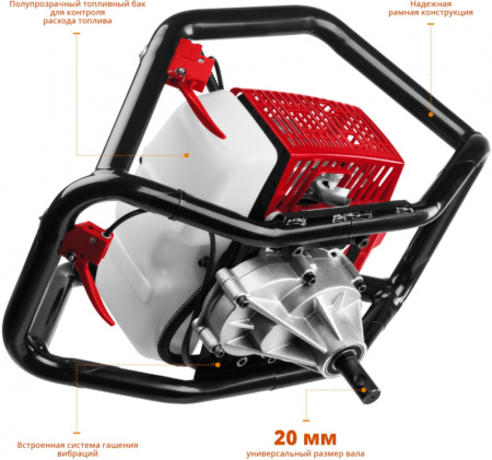 Мотобур Зубр МБ2-300 профес. 2-х такт. 2400Вт 3.26л.с. 71см3 8800об/мин