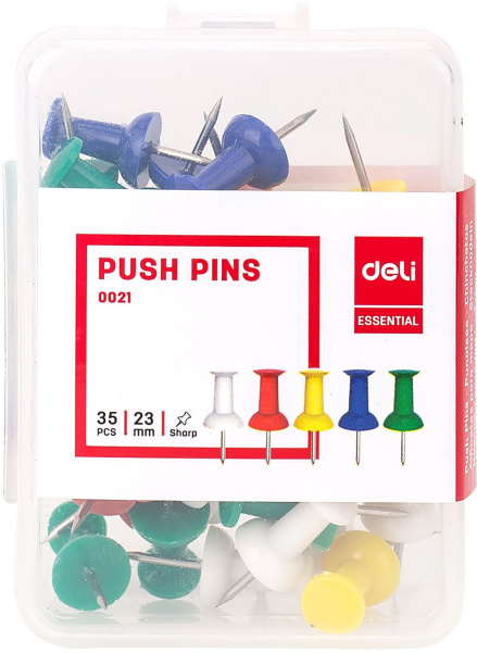 Гвоздики Deli E0021 l=25мм ассорти (упак.:35шт) пластиковая коробка