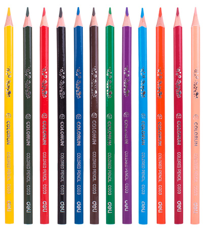Карандаши цв. Deli EC00300 ColoRun трехгран. тополь 12цв. коробка/европод.