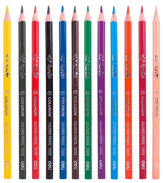 Карандаши цв. Deli EC00300 ColoRun трехгран. тополь 12цв. коробка/европод.