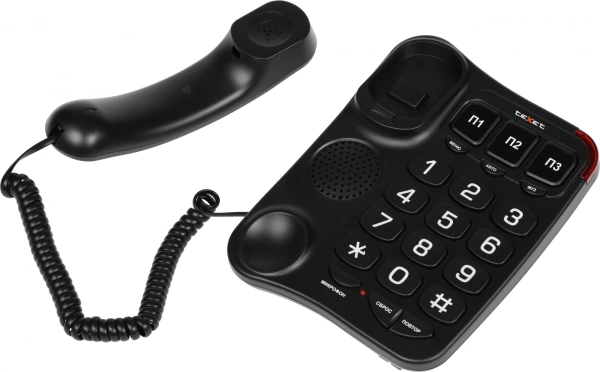 Телефон проводной Texet TX-214 черный