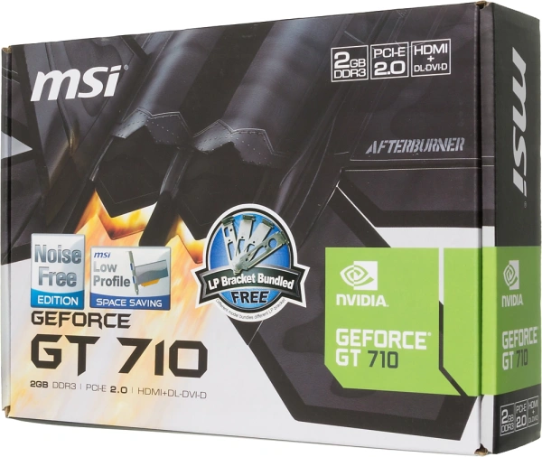 Видеокарта MSI PCI-E GT 710 2GD3H LP NVIDIA GeForce GT 710 2048Mb 64 DDR3 954/1600 DVIx1 HDMIx1 CRTx1 HDCP Ret low profile
