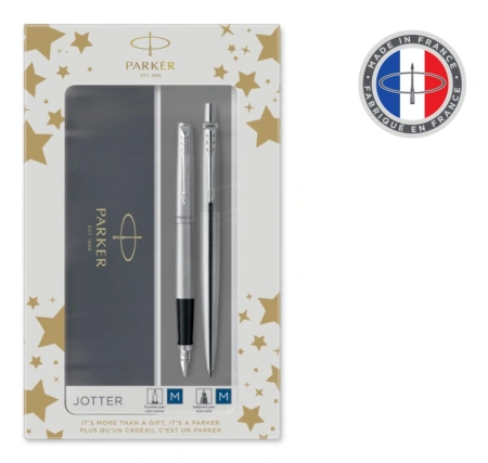 Набор ручек Parker Jotter Core FK61 (CW2093258) Stainless Steel сталь нержавеющая подар.кор. ручка перьевая, ручка шариковая
