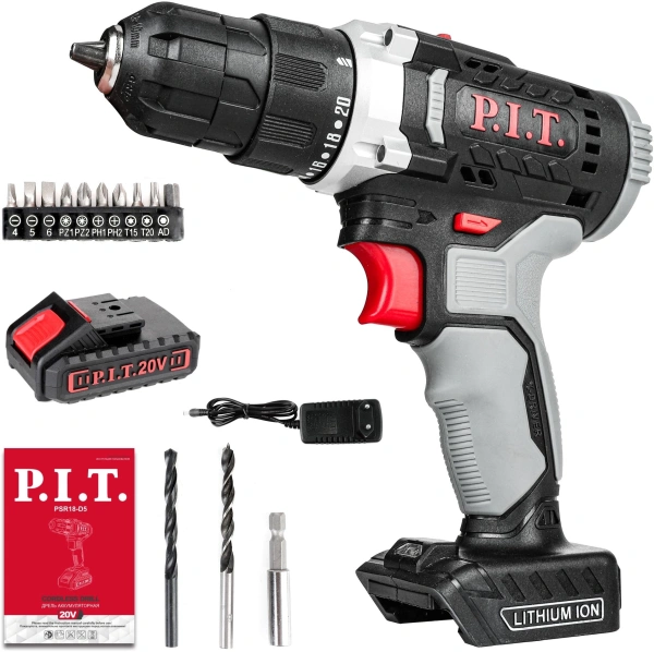 Дрель-шуруповерт P.I.T. PSR18-D5 Promo аккум. патрон:быстрозажимной