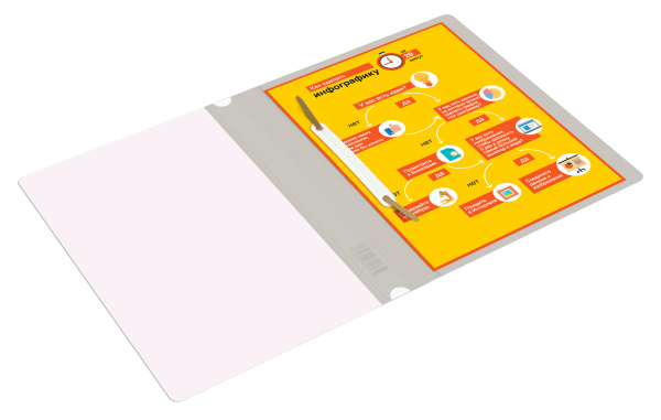 Папка-скоросшиватель Бюрократ Люкс -PSL20A5GREY A5 прозрач.верх.лист пластик серый 0.14/0.18