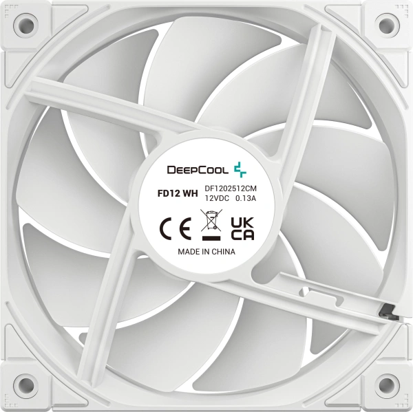 Вентилятор для корпуса Deepcool FD12 ARGB 120х120x25 белый 4-pin 26.9дБ (упак.:3шт) (R-FD12-WHAPN3-G) Ret
