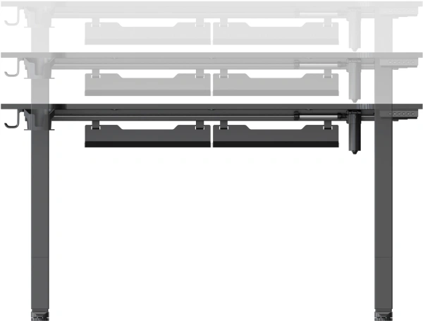 Стол для компьютера Cactus CS-EDXL-GBK столешница МДФ черный карбоновый каркас черный 140x60см