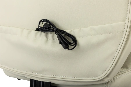 Кресло руководителя Бюрократ T-9950MSG-F слоновая кость эко.кожа крестов. пластик подст.для ног