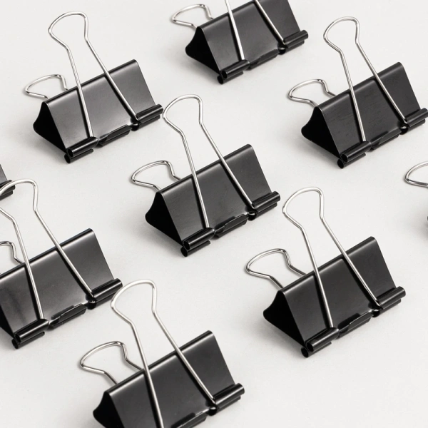 Зажимы Deli EZ62 металл 41мм черный (упак.:12шт) картонная коробка