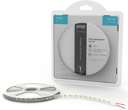 Лента светодиод. Gauss Basic 3м (BT052)