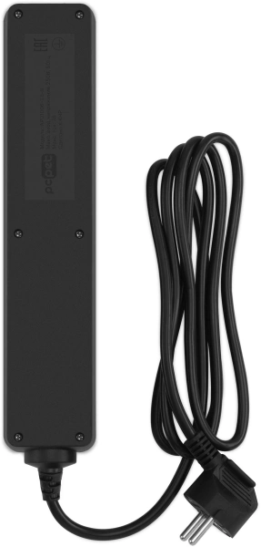 Сетевой фильтр PC Pet AP01006-1.8-B 1.8м (5 розеток) черный (пакет ПЭ)