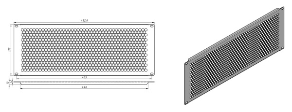 Фальш-панель Hyperline BPD-4-RAL9005 шир.482.6мм выс.177мм 4U черный (упак.:1шт)