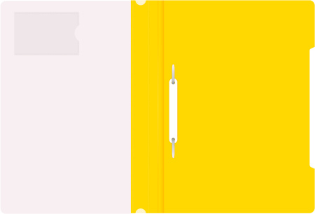 Папка-скоросшиватель Бюрократ -PS-V20YEL A4 прозрач.верх.лист карм.для визит. пластик желтый 0.12/0.16