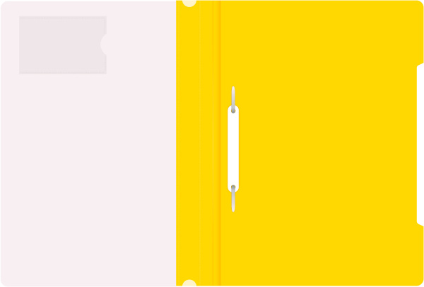 Папка-скоросшиватель Бюрократ -PS-V20YEL A4 прозрач.верх.лист карм.для визит. пластик желтый 0.12/0.16