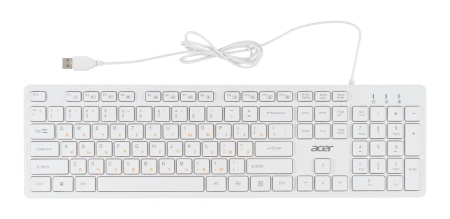 Клавиатура Acer OKW123 белый USB (ZL.KBDEE.00D)