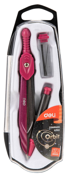 Циркуль Deli EG20302 металл в компл.:карандаш мех.