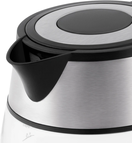 Чайник электрический Vitek VT-7037 1.8л. 2200Вт прозрачный/черный корпус: стекло/металл/пластик