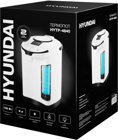 Термопот Hyundai HYTP-4840 4л. 750Вт белый/черный