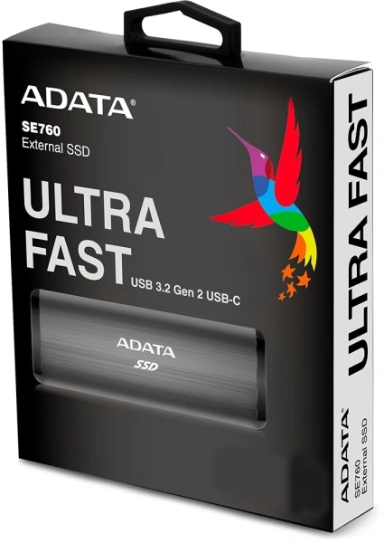 Накопитель SSD A-Data USB-C 2TB ASE760-2TU32G2-CBK SE760 1.8" черный
