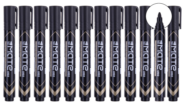 Маркер перманентный Deli EU10220 Mate круглый пиш. наконечник 1.5мм черный