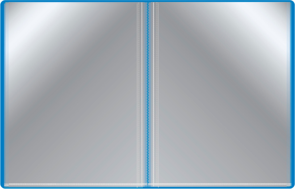 Папка с 30 прозр.вклад. Бюрократ -BPV30BLUE A4 пластик 0.65мм торц.карм с бум. встав синий