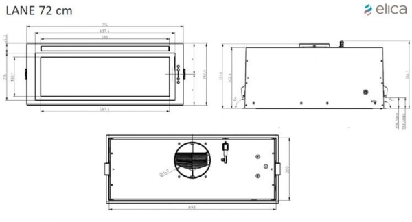Вытяжка встраиваемая Elica LANE WH/A/72 белый управление: кнопочное (1 мотор)