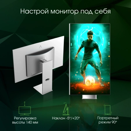 Монитор Digma Pro 31.5" Vision L серебристый QD OLED LED 1ms 16:9 HDMI матовая HAS Piv 1000cd 178гр/178гр 3840x2160 240Hz G-Sync FreeSync DP 4K USB 5.7кг