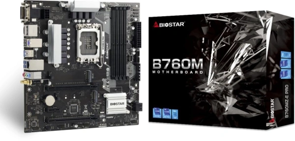 Материнская плата Biostar B760MZ-E PRO Soc-1700 Intel B760 4xDDR5 mATX AC`97 8ch(7.1) 2.5Gg RAID+VGA+DVI+HDMI+DP