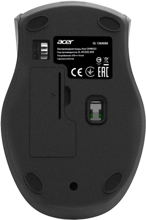 Мышь Acer OMR032 черный/красный оптическая (1600dpi) беспроводная USB (3but)