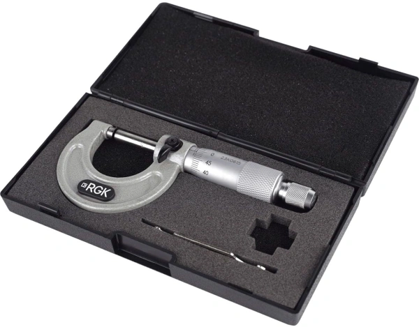 Микрометр RGK MРM-25 гладкий (МК) разм.шага 0.01мм серый (757003)