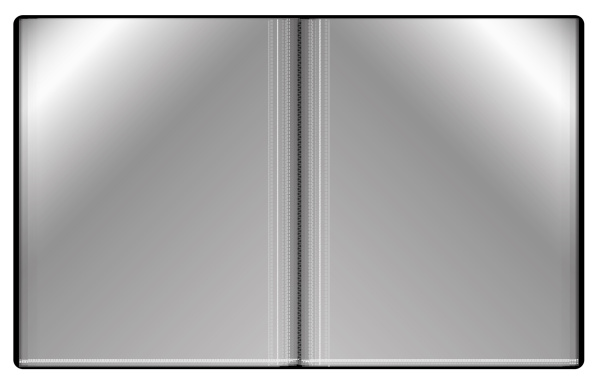 Папка с 100 прозр.вклад. Бюрократ -BPVN100BLCK A4 пластик 0.8мм торц.карм с бум. встав черный